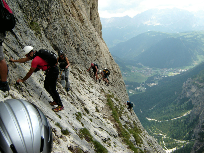 Sella Pisciadù Klettersteig Weggabelung