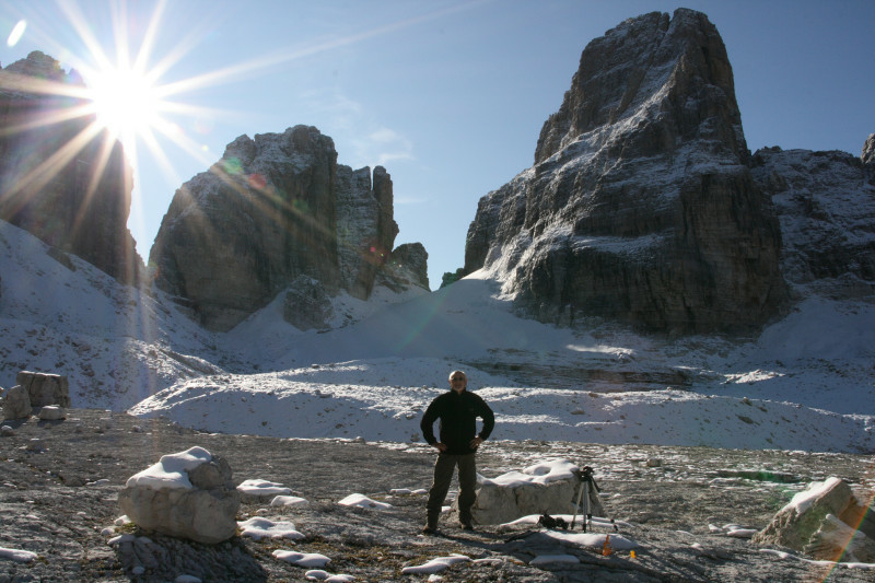 Tourstart auf dem Hochplateau der Alimona Hütte Brenta