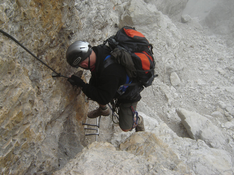 Kletterpassage im Sentiero delle Bocchette Centrali