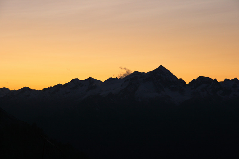 Sonnenuntergang Alimonta Hütte in der Brenta