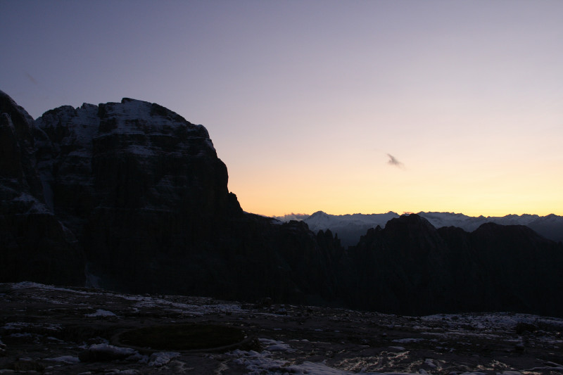 Sonnenuntergang Rifugio Alimonta Brenta Dolomiten