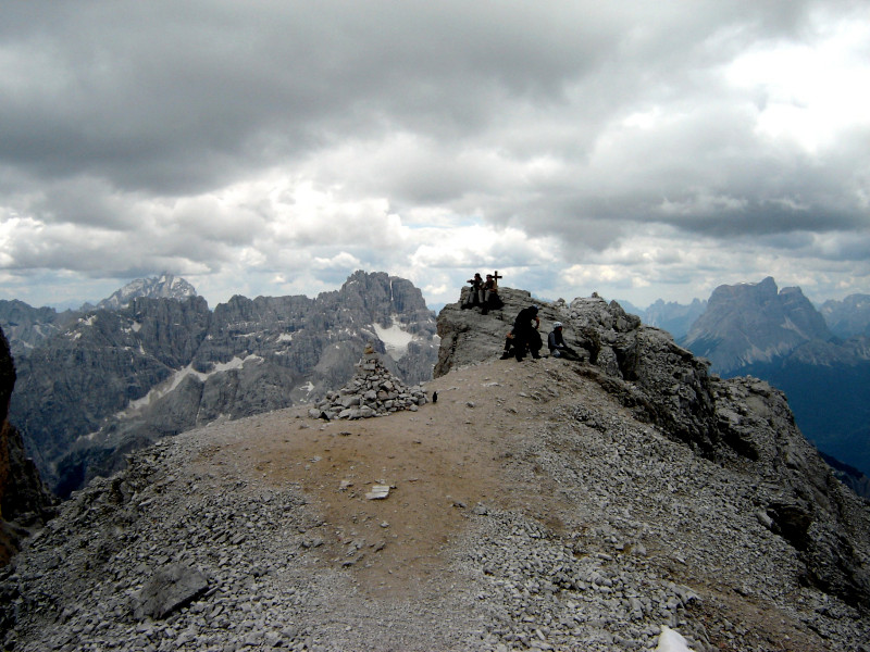 Monte Cristallo Marino Bianchi Klettersteig Cima di Mezzo Gipfel