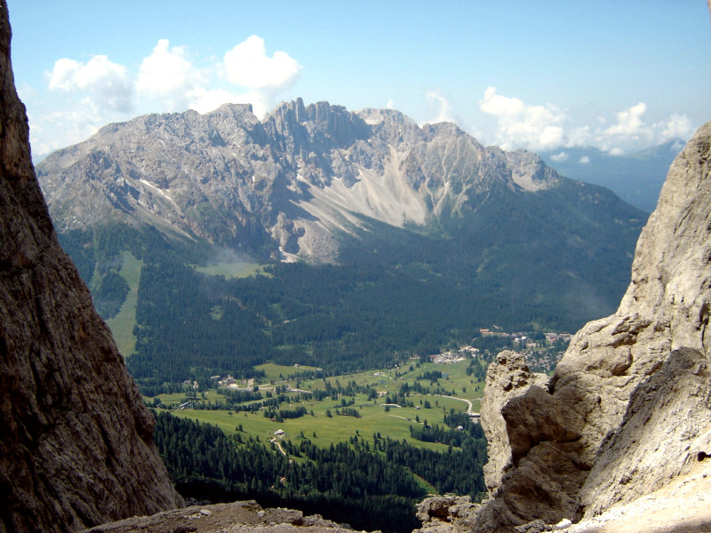 Vajolonscharte Rosengarten Blick auf den Latemar