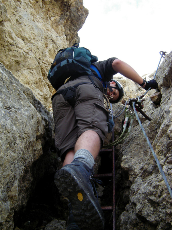 Rosengarten Dolomiten Rotwand Klettersteig Leiter