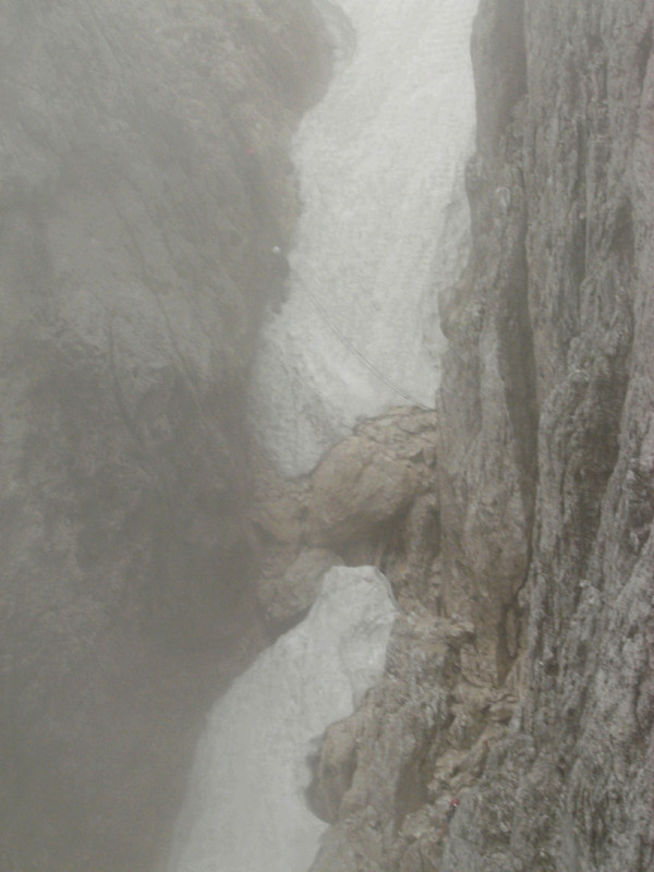 Santnerpass Klettersteig Rosengarten Eisrinne Seile