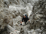 Ungesicherte Passage Santnerpass-Klettersteig Rosengarten