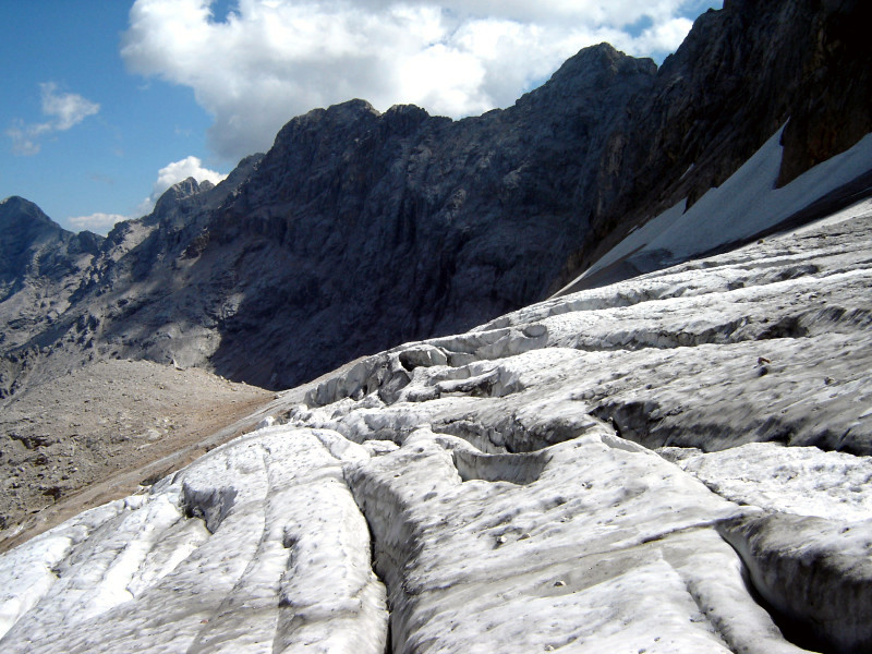 Zugspitze Höllentalferner Gletscherspalten